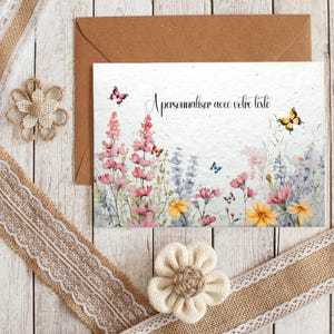 Carte à planter personnalisée au texte de votre choix, carte ensemencée, fête des mamies, fête des mères, remerciements, départ retraite