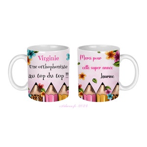 Votre prénom Mug Atsem personnalisé, maîtresse, Aesh, ou autre, Une Atsem au top du top, merci pour cette super année, cadeau personnalisé image 8