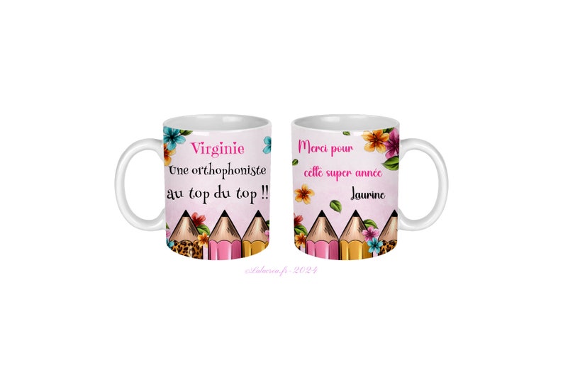 Votre prénom Mug Atsem personnalisé, maîtresse, Aesh, ou autre, Une Atsem au top du top, merci pour cette super année, cadeau personnalisé image 8