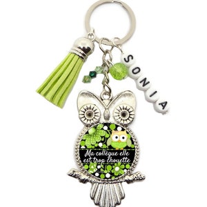 Your first name Colleague keyring, colleague gift, My colleague is so nice, personalized keyring, 5 colors to choose from Green