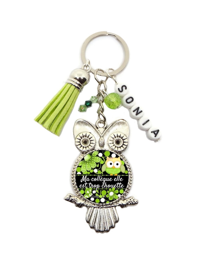 Your first name Colleague keyring, colleague gift, My colleague is so nice, personalized keyring, 5 colors to choose from Green