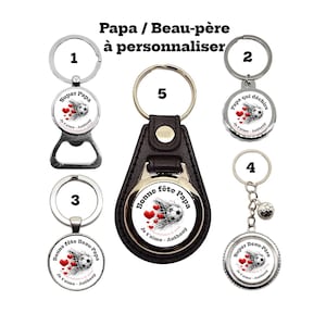 Porte clés papa personnalisé, porte clés beau-père personnalisé, cadeau fête des pères, bonne fête papa, cadeau pour lui, cadeau papa foot