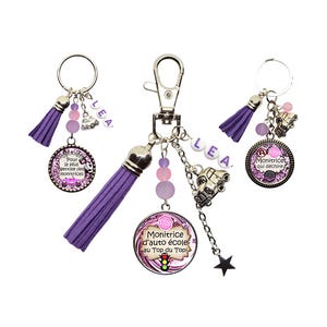 Porte clés monitrice auto école personnalisé, porte clés personnalisé monitrice, cadeau auto école, remerciement, 5 textes au choix