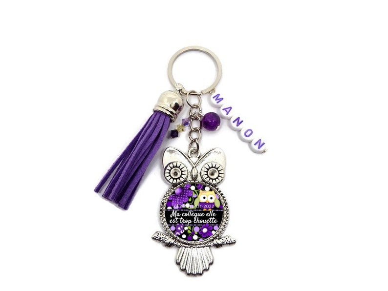 Your first name Colleague keyring, colleague gift, My colleague is so nice, personalized keyring, 5 colors to choose from Purple