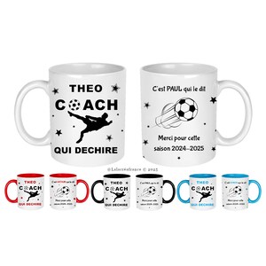 Mug coach de foot personnalisé, Coach qui déchire, entraineur de foot, cadeau footballeur, tasse personnalisée foot