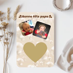 Carte à gratter bonne fête papa personnalisée, carte cadeau personnalisée, carte message caché, carte surprise, carte à gratter avec photo