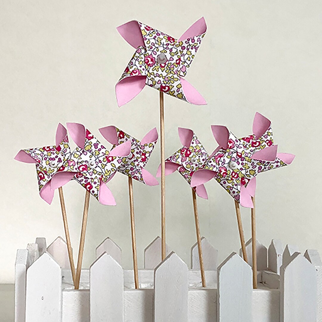 Lot De 20 Mini Moulins à Vent Colorés En Plastique – Déco Jardin, Fêtes Et DIY – 30 Cm