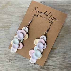 Nostalgic Candy  Polymer Clay Smarties statement earrings gift for her