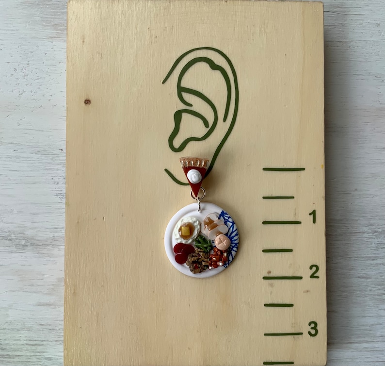 Miniature Thanksgiving Turkey Dinner with all the fixins Holiday Hostess Polymer Clay Statement Earrings image 3