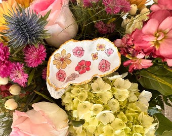 Oyster Shell Decoupage Trinket Ring Dish