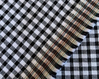 Black and white Vichy fabric, cotton, 3 mm squares, 150 cm width, sold by 25 cm high, clothing, decoration