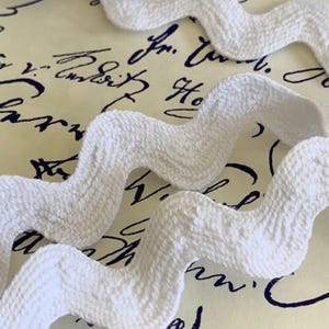 Ruban de croquet, serpentine, en coton, 18 mm, de Fabrication Française ! de couleur écru, ou blanc, décoration, habillement, vente au mètre