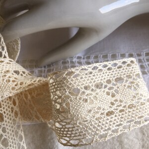 Cotton lace, from Le Puy, France, 40 mm in-between, ecru color, sold by the meter image 4