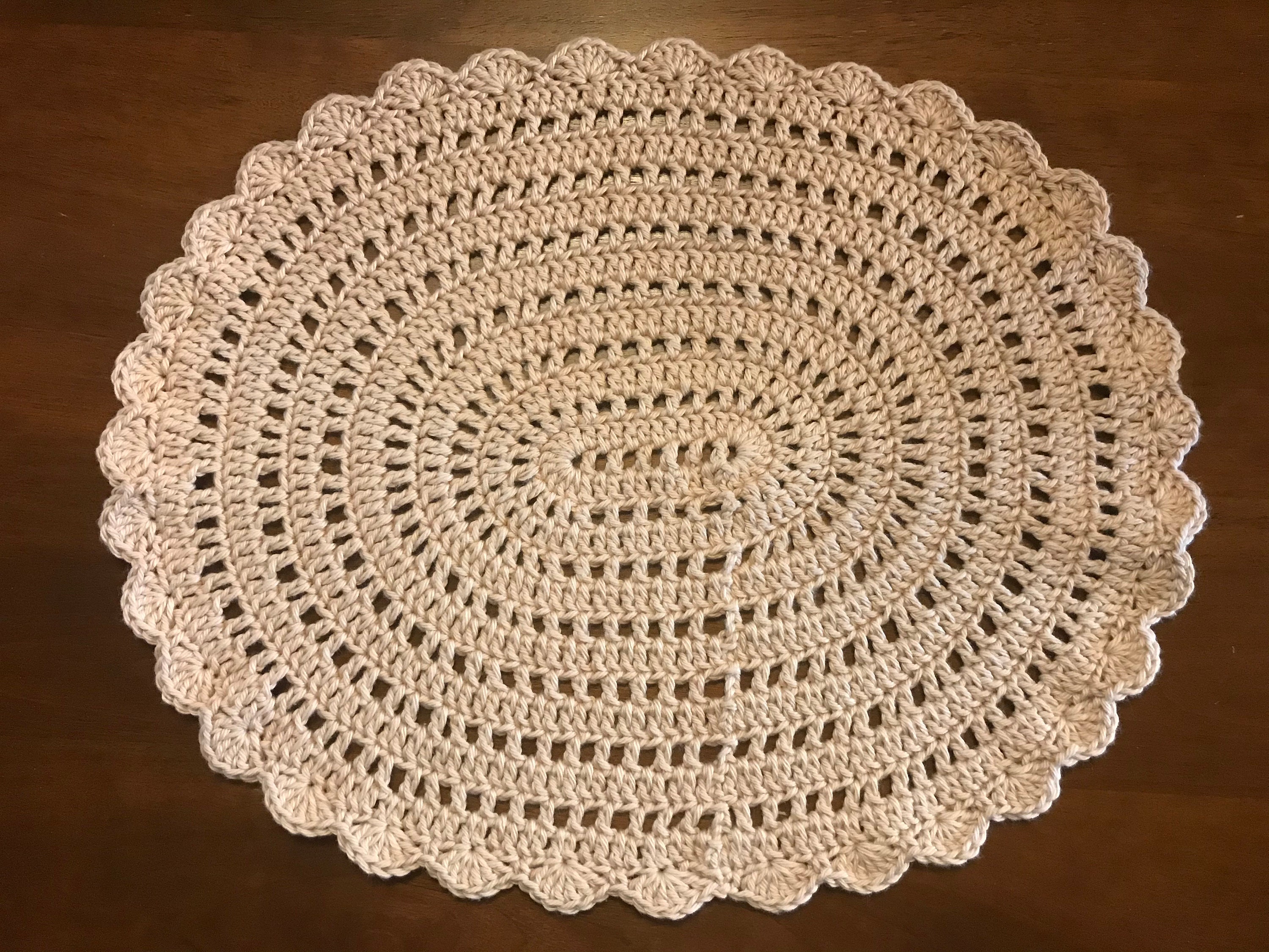Oval Crochet Cotton Placemat Madetoorder, Decorative Edging Etsy