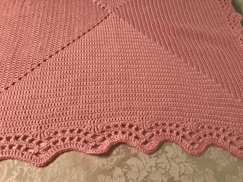 Baby Blanket Soft Scalloped Edge Crochet Etsy
