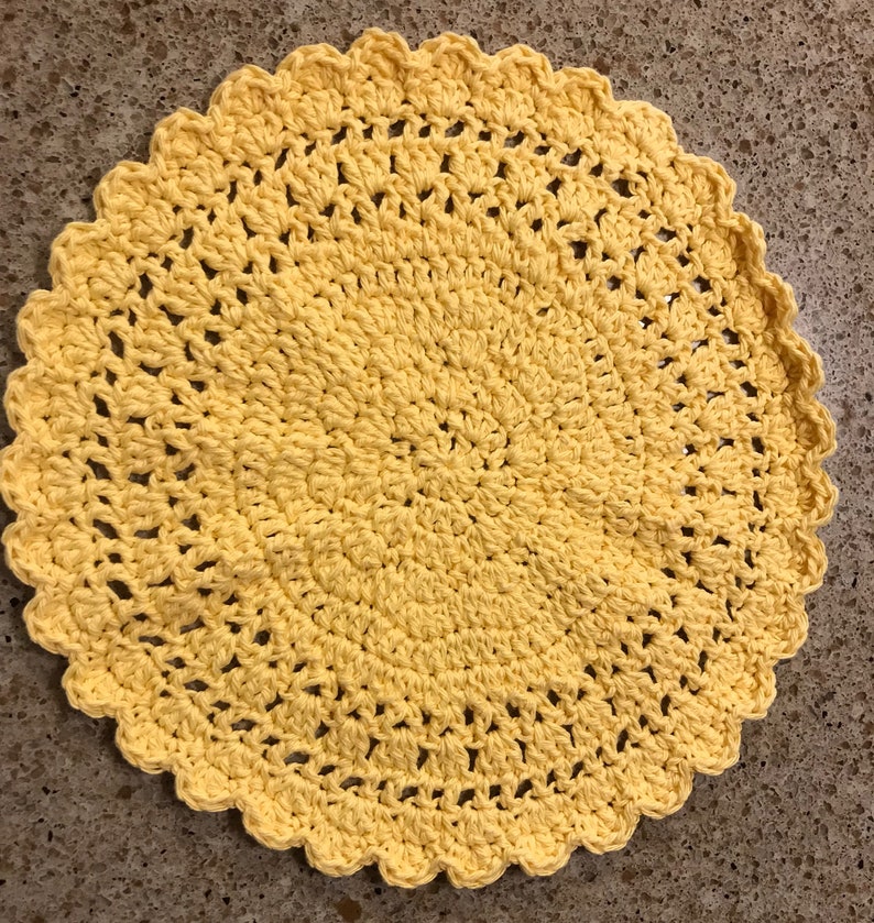 Lacy Crochet Cotton Round Placemat, Madetoorder Etsy