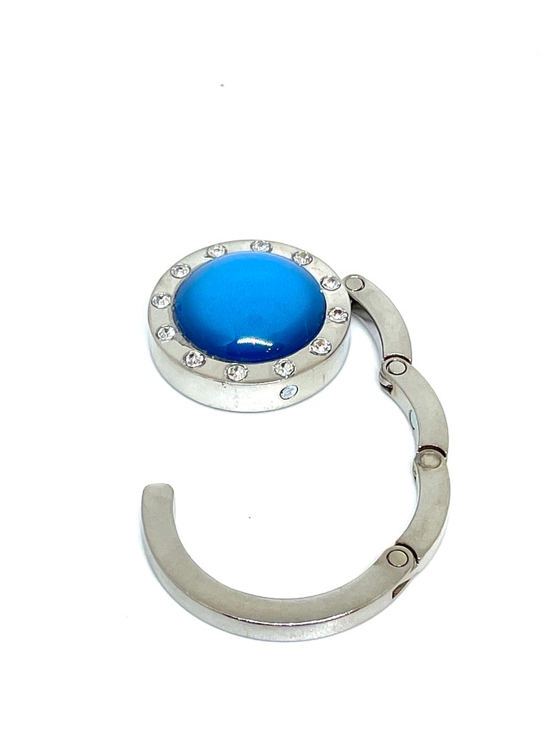 royal blue and rhinestone bag hanger image 2