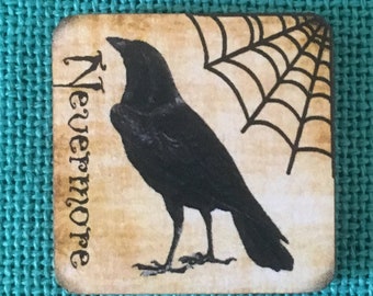 Nevermore The Raven - Edgar Allan Poe | Wooden Needle Minder | Cover Minder