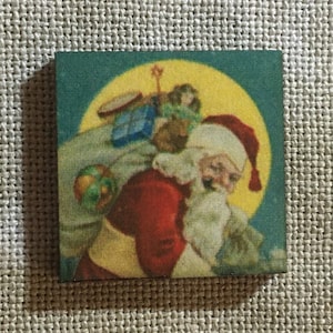 Santa /Padre Navidad aguja de madera Minder