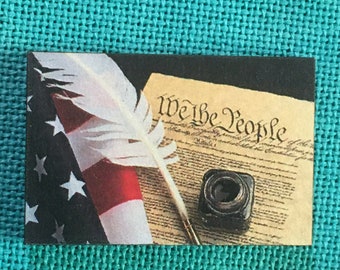 We The People - Preamble | Wooden Needle Minder | Cover Minder