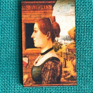 Portrait of a Lady Wooden Needle Minder