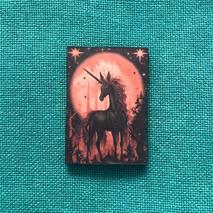 Gothic Unicorn | Wood Needle Minder | Cover Minder