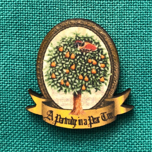Partridge in a Pear Tree | Wooden Needle Minder | Cover Minder