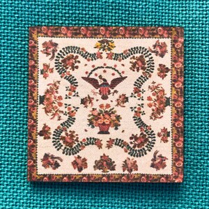 Edredón Patriótico Vintage / Minder de Aguja de Madera / Minder de Cubierta