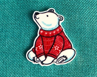 Sweater Wearing Polar Bear/Winter Needle Minder