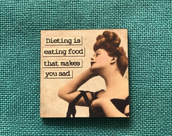 Food That Makes You Sad | Wooden Needle Minder | Cover Minder