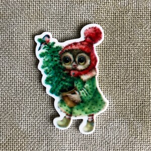 Compras en el árbol de Navidad/Christmas Owl Needle Minder