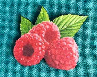 Raspberries | Wooden Needle Minder | Cover Minder | Large Minder