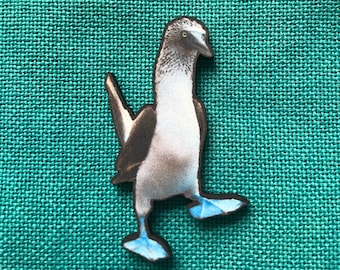 Blue-Footed Booby Bird | Wooden Needle Minder | Cover Minder