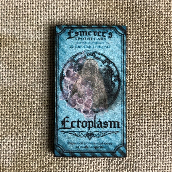 Ectoplasm Apothecary Label | Wooden Needle Minder | Cover Minder