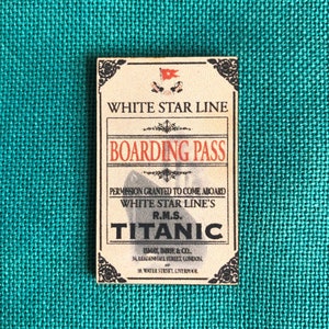 Boarding Pass | White Star Line | Titanic Wooden Needle Minder | Cover Minder