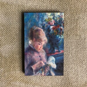 Young Woman Sewing 1879 |Classic Art Wooden Needle Minder