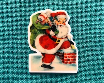 Classic Santa Down The Chimny | Needle Minder | Cover Minder