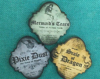 Magical Apothecary | Mermaid Tears | Scale Of Dragon | Pixie Dust | Wooden Needle Minder | Cover Minder