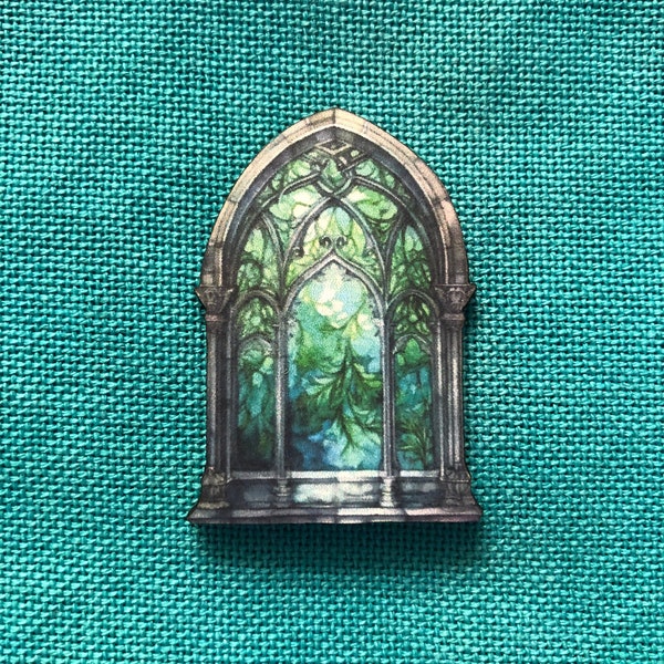 Emerald Window | Wooden Needle Minder | Cover Minder