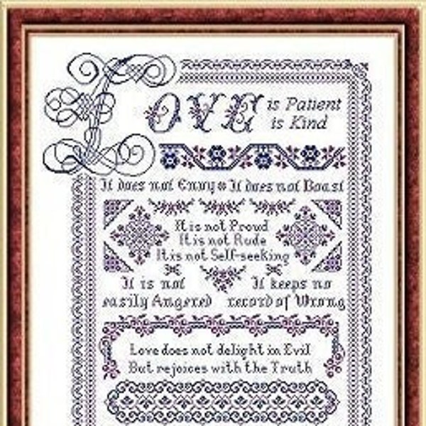 Love with a Capital L | Papillon Creations | Cross Stitch Pattern