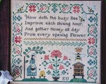 | d’abeilles occupées Tableau du point de croix par le studio de Lila