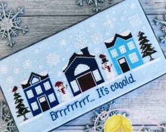 Chemin d'hiver | la petite fille au point | Modèle de point de croix