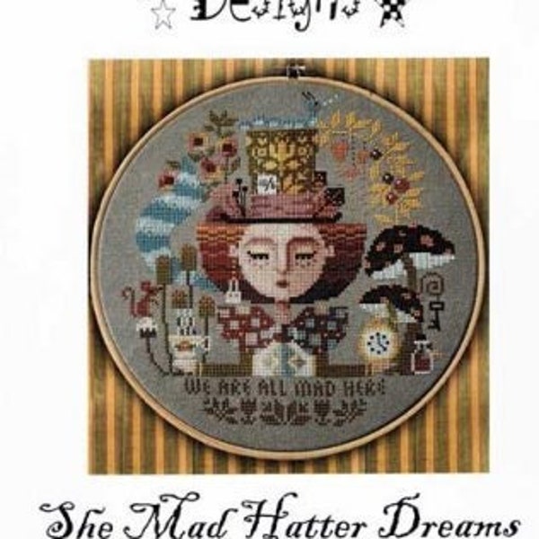 She Mad Hatter Dreams | Barbara Ana Designs | Cross Stitch Chart