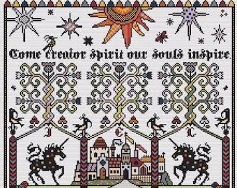 Whitsun Cross Stitch Chart by Long Dog Samplers