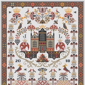 Dragon Hall | Long Dog Samplers | Cross Stitch Chart