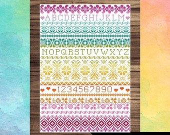 Rainbow Band Sampler | Shannon Christine Designs | Cross Stitch Pattern