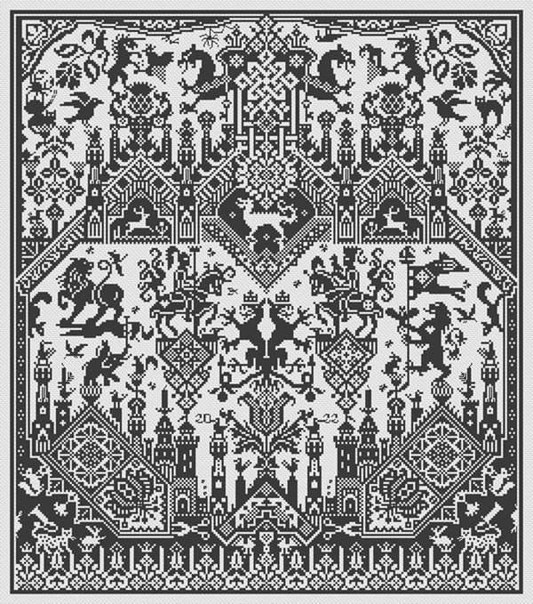クロスステッチ　刺繍　完成品 Long Dog Samplers Long Dog Samplers ~ Quiltz – Down Sunshine Lane