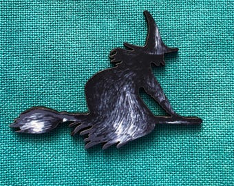 Witch Out For A Ride | Wooden Needle Minder | Cover Minder