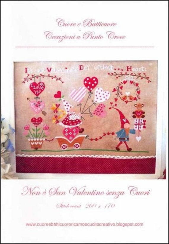 Non E San Valentino Senza Cuori Cross Stitch Chart by Cuore e Batticuore