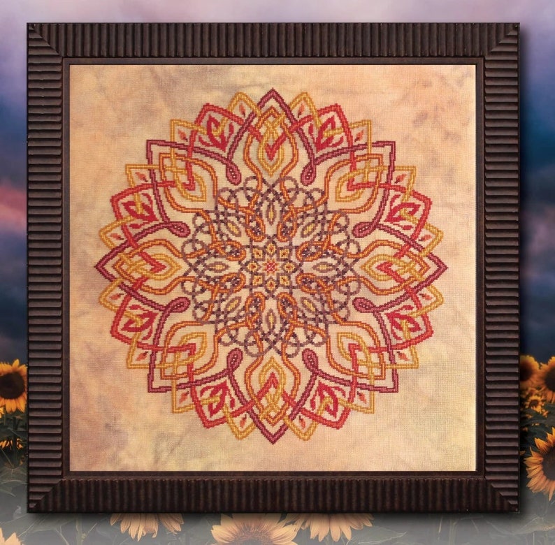 Tangled Fire Ink Circles Cross Stitch Chart Sulky Thread Etsy